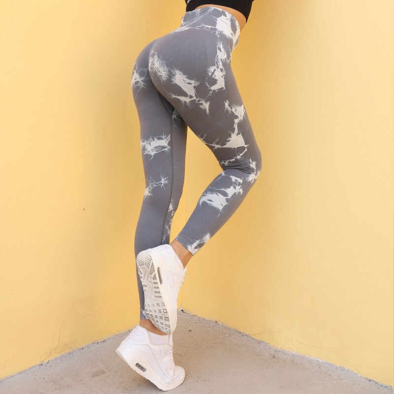 Seamless Tie Dye Leggings Women For Fitness Yoga Pants Push Up Workout Sports Legging High Waist Tights Gym Ladies Clothing