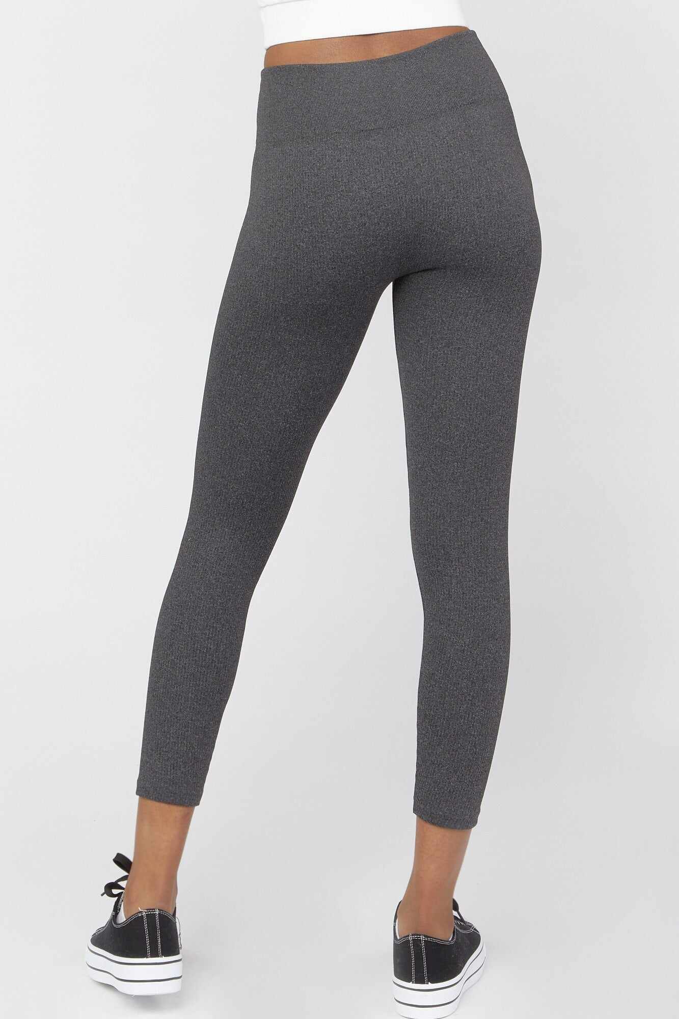 Women Apparel | Ribbed Fleece Lined Leggings Black Forever21 - ZO95332