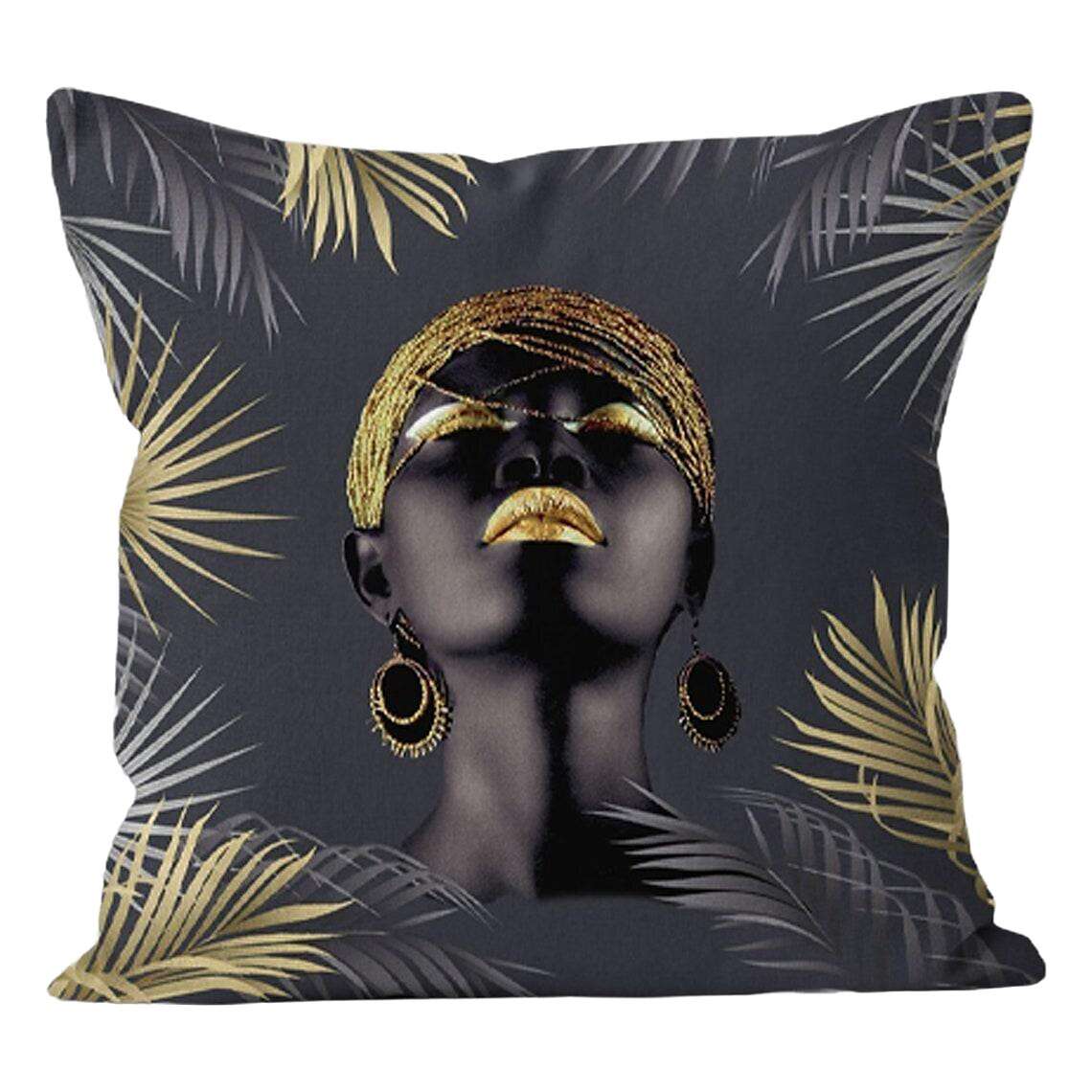 African Girl Double Side Pillow Cover 4PC Art Soft Decorative Square Cushion Case Pillowcase for Bedroom Livingroom Sofa Couch Chair