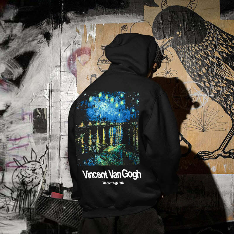 Casual Oil Painting Printed Long Sleeve Hoodie