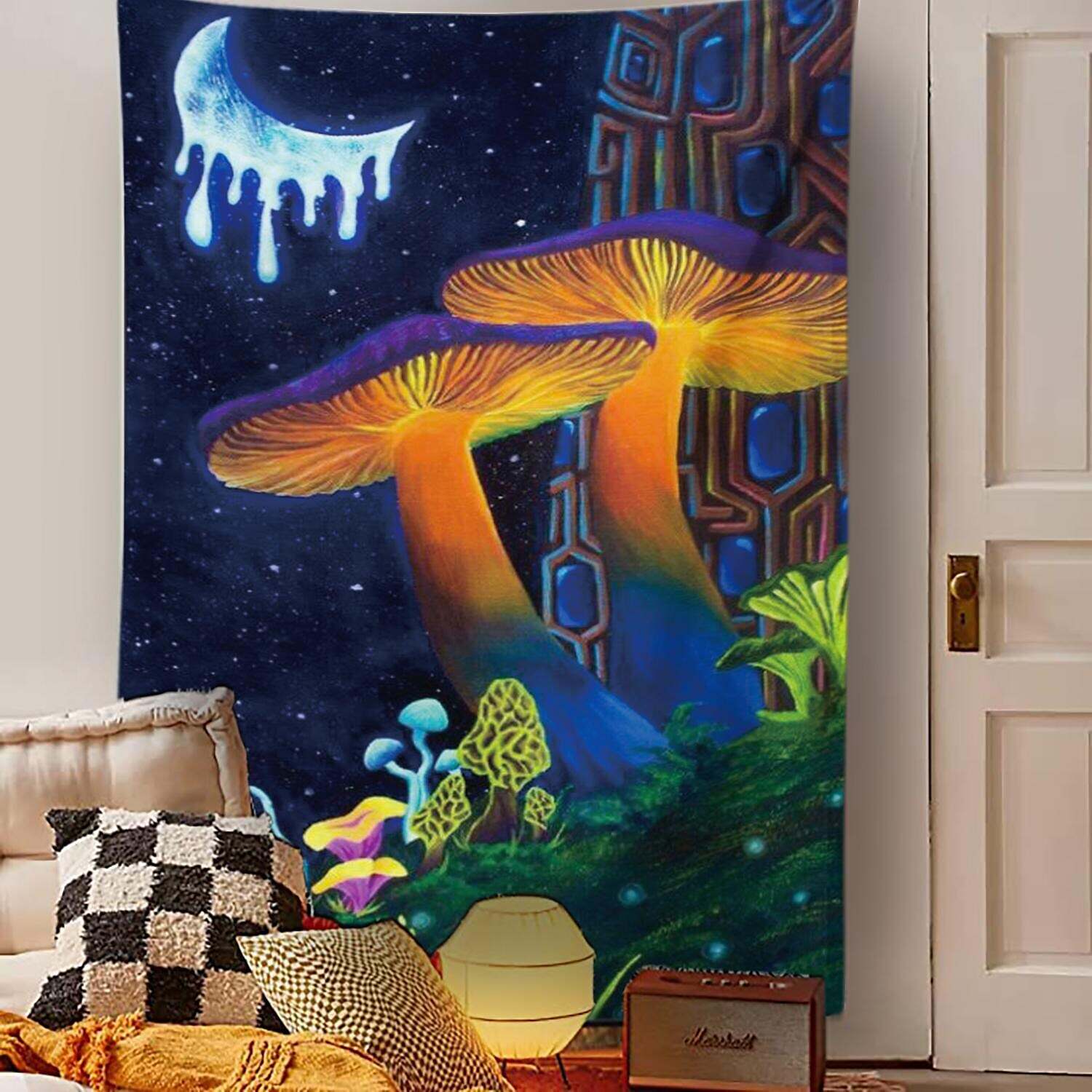 Trippy Mushroom Wall Tapestry Art Decor