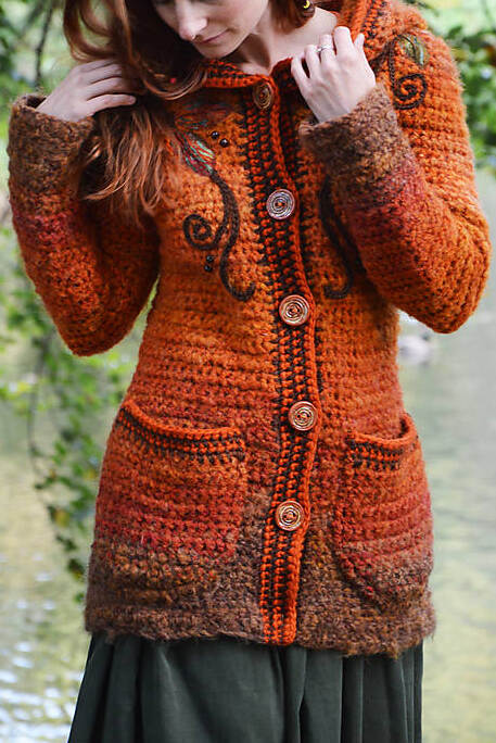 Women Long Sleeve Plus Size Orange Amber Outwear