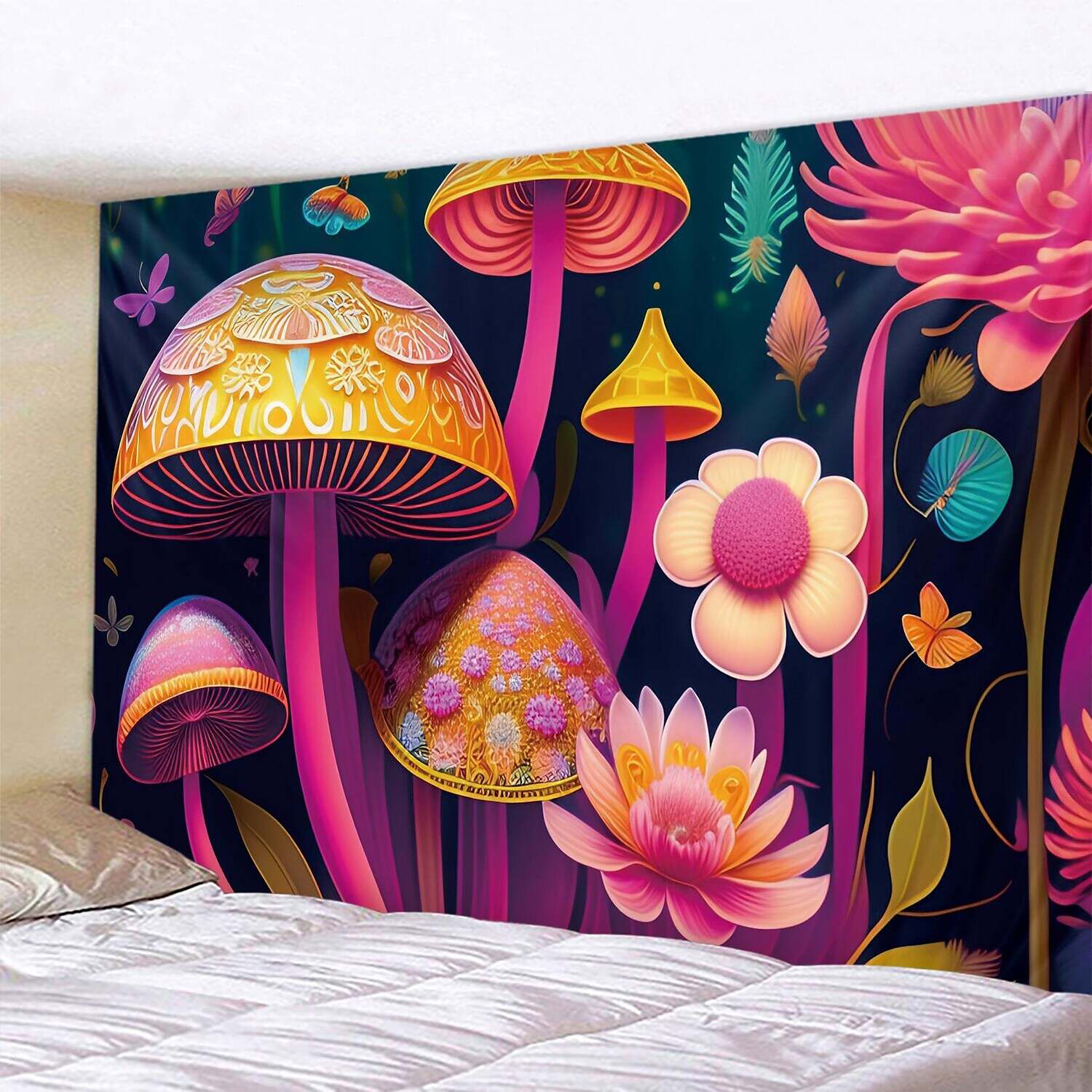 Trippy Mushroom Wall Tapestry Art Decor