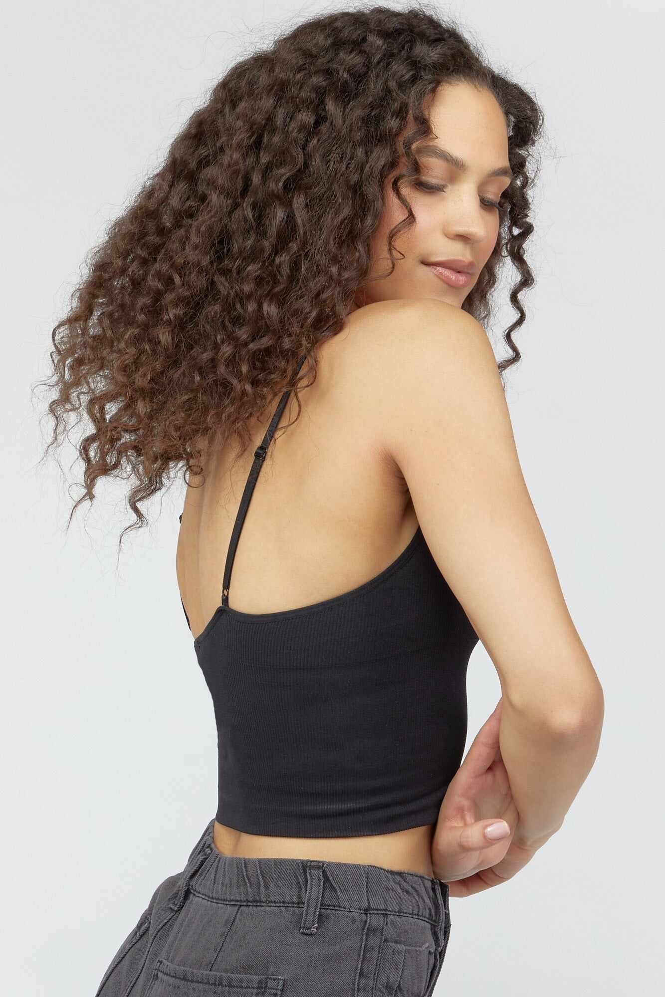 Women Apparel | Seamless Ribbed Cropped Cami Ivory Forever21 - DV17620