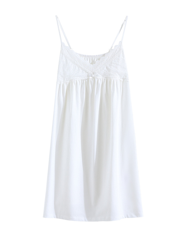 Cotton V Neck Loose Simple Nightdress