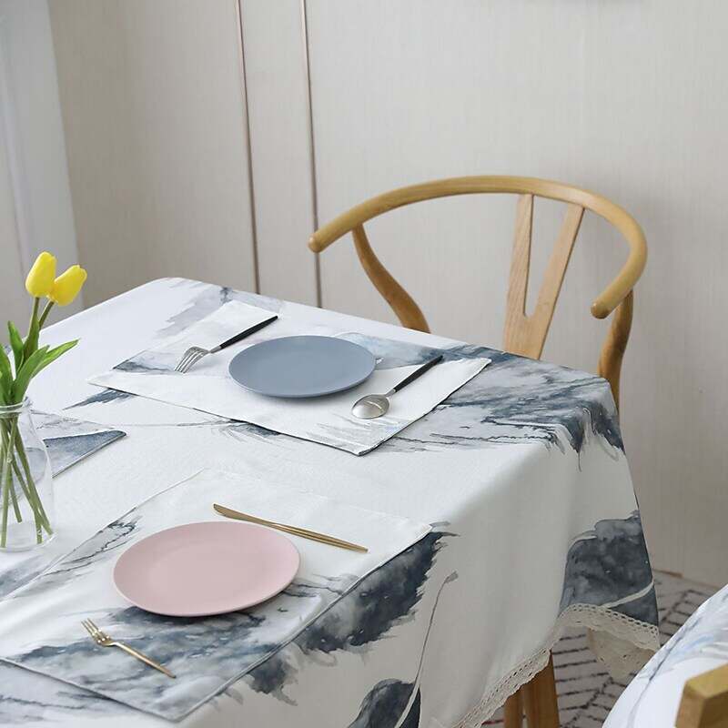 Farmhouse Style Tablecloth Cotton Linen Rectangle Table Cloths