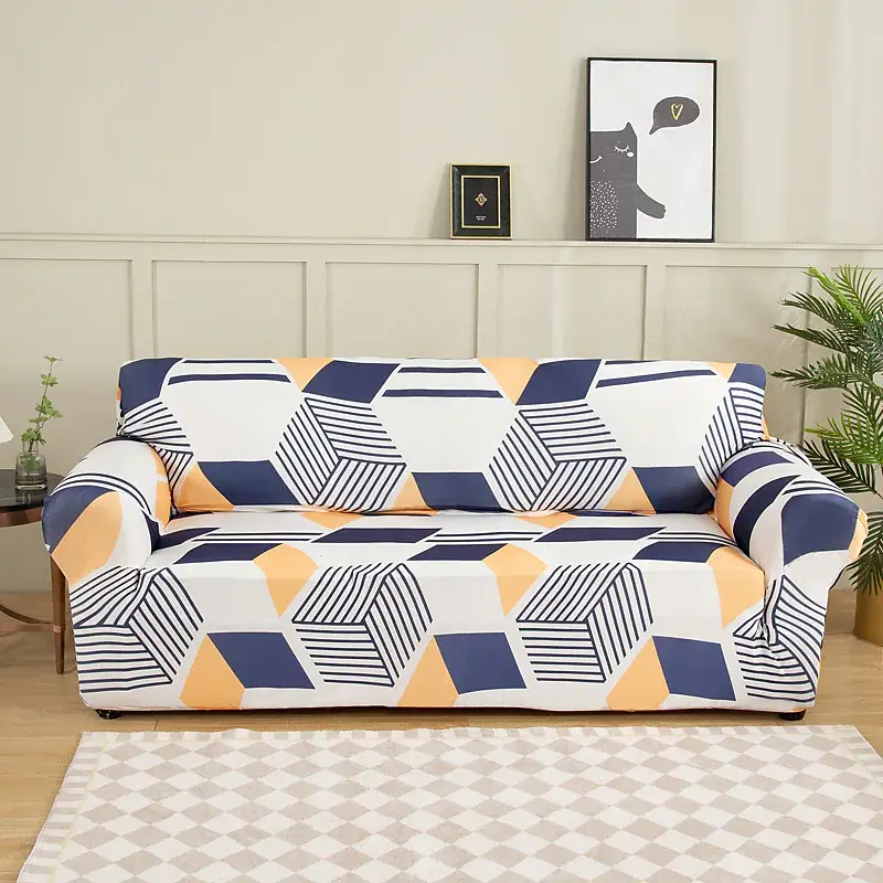 Stretch Sofa Cover Slipcover Geometric Pattern