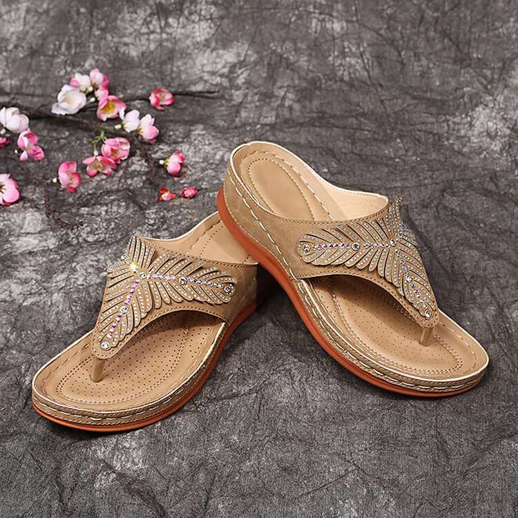 Women's Soft Footbed Orthopedic Arch-Support fishbone pattern sandals