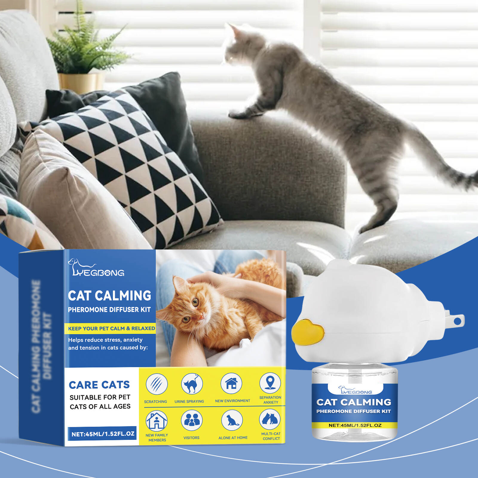 Cat Calming Pheromone Diffuser Kit