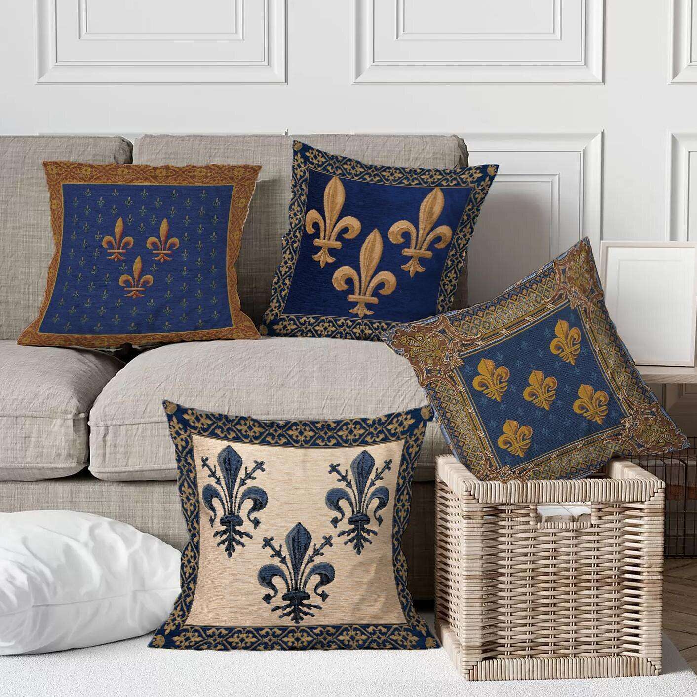 Fleur de Lis Double Side Pillow Cover 4PC Soft