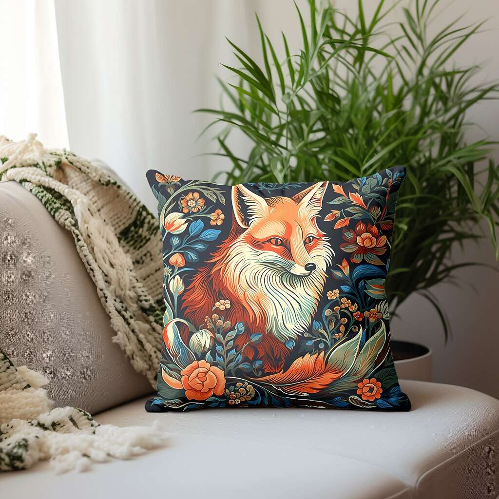 Fox Bird Pillow Cover 1PC