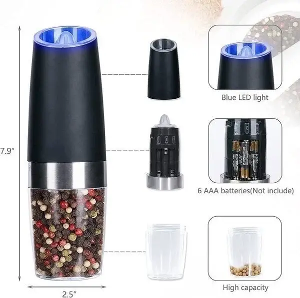 🔥Last Day Promotion -50% OFF🔥Automatic Electric Gravity Induction Salt and Pepper Grinder