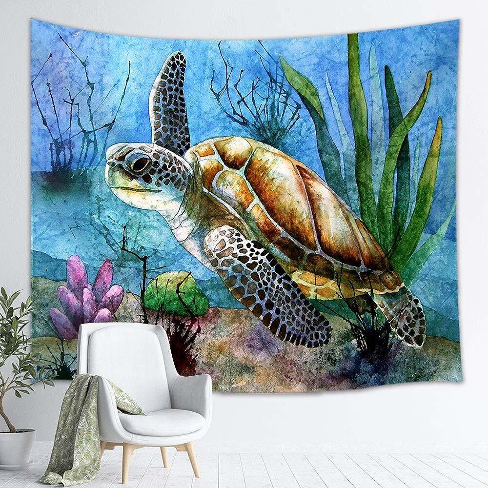 Sea Turtle Wall Tapestry Art Decor Photograph Backdrop