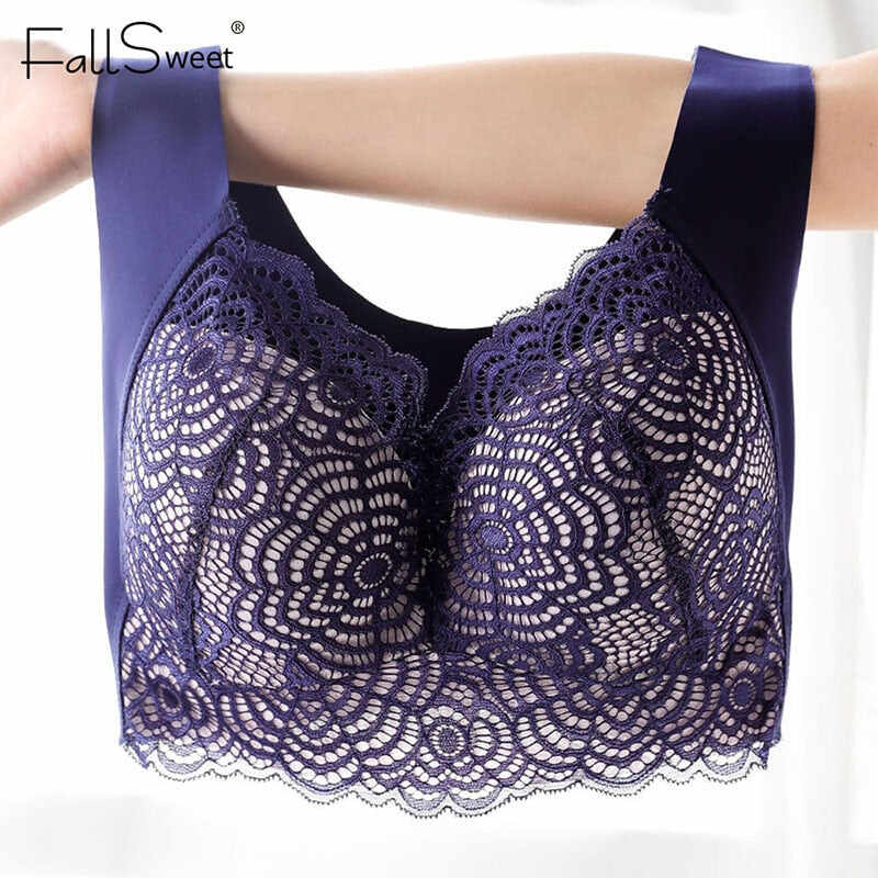 Wire Free Lace Bras for Women Plus Size Vest