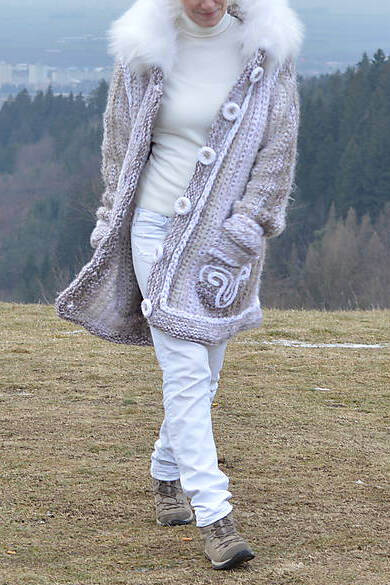 Women Casual Plus Size Long Sleeve Outwear - Beige