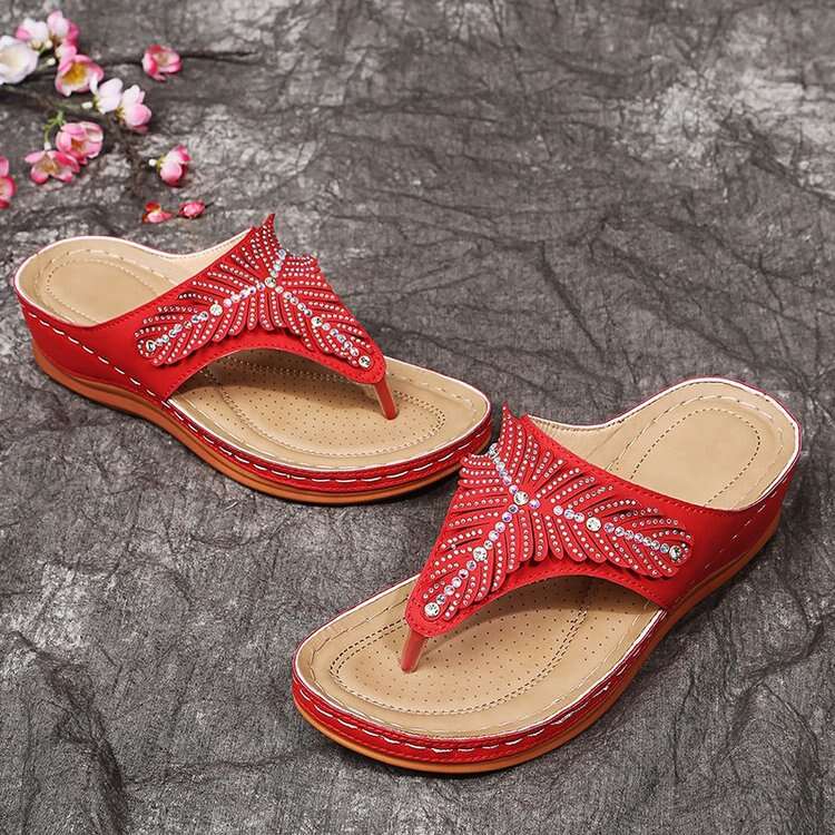 Women's Soft Footbed Orthopedic Arch-Support fishbone pattern sandals