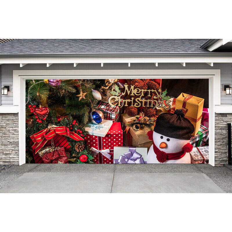 Christmas gift garage door banner ornament