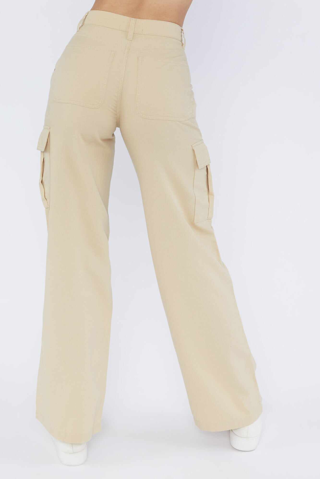 Women Apparel | Tencel Cargo Wide-Leg Pants White Forever21 - SH01447