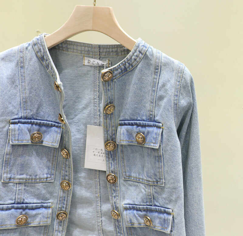 Blue Slim Fit Denim Jacket