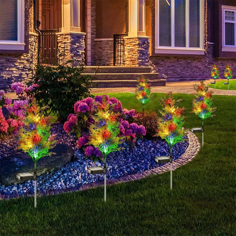 Solar Christmas LED Colored Pine and Cypress Tree Light