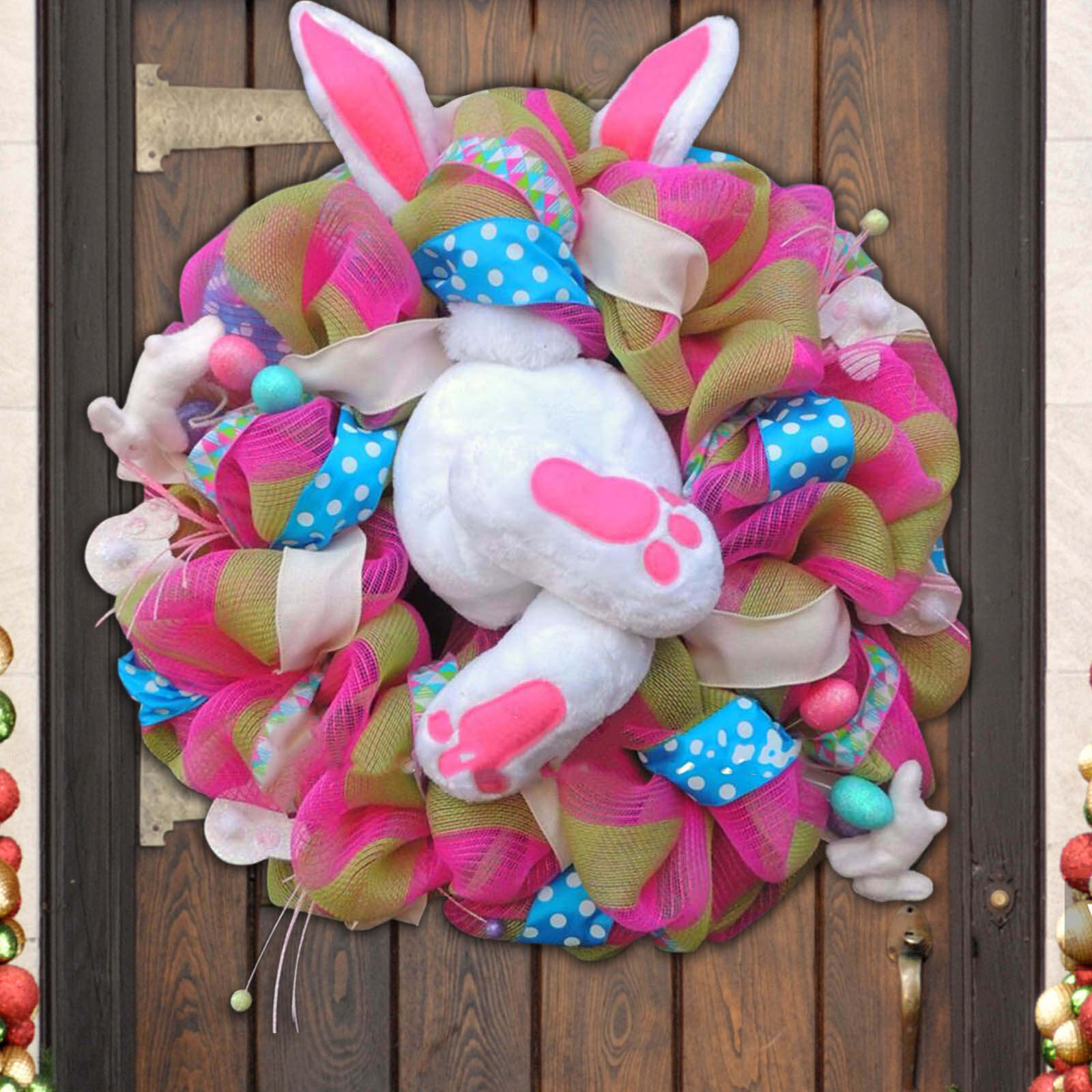 2023 New Easter Bunny Wreath Happy Easter Rabbit Decoration