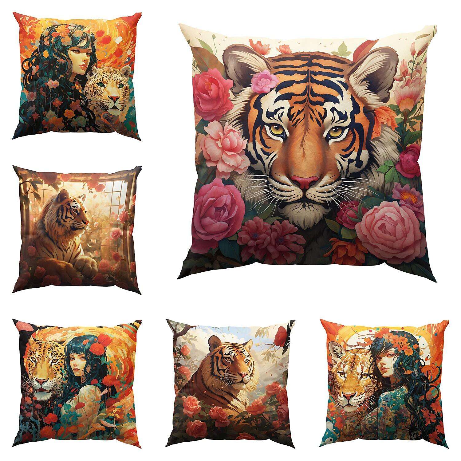 Wild Woman Tiger Pillow Cover 1PC