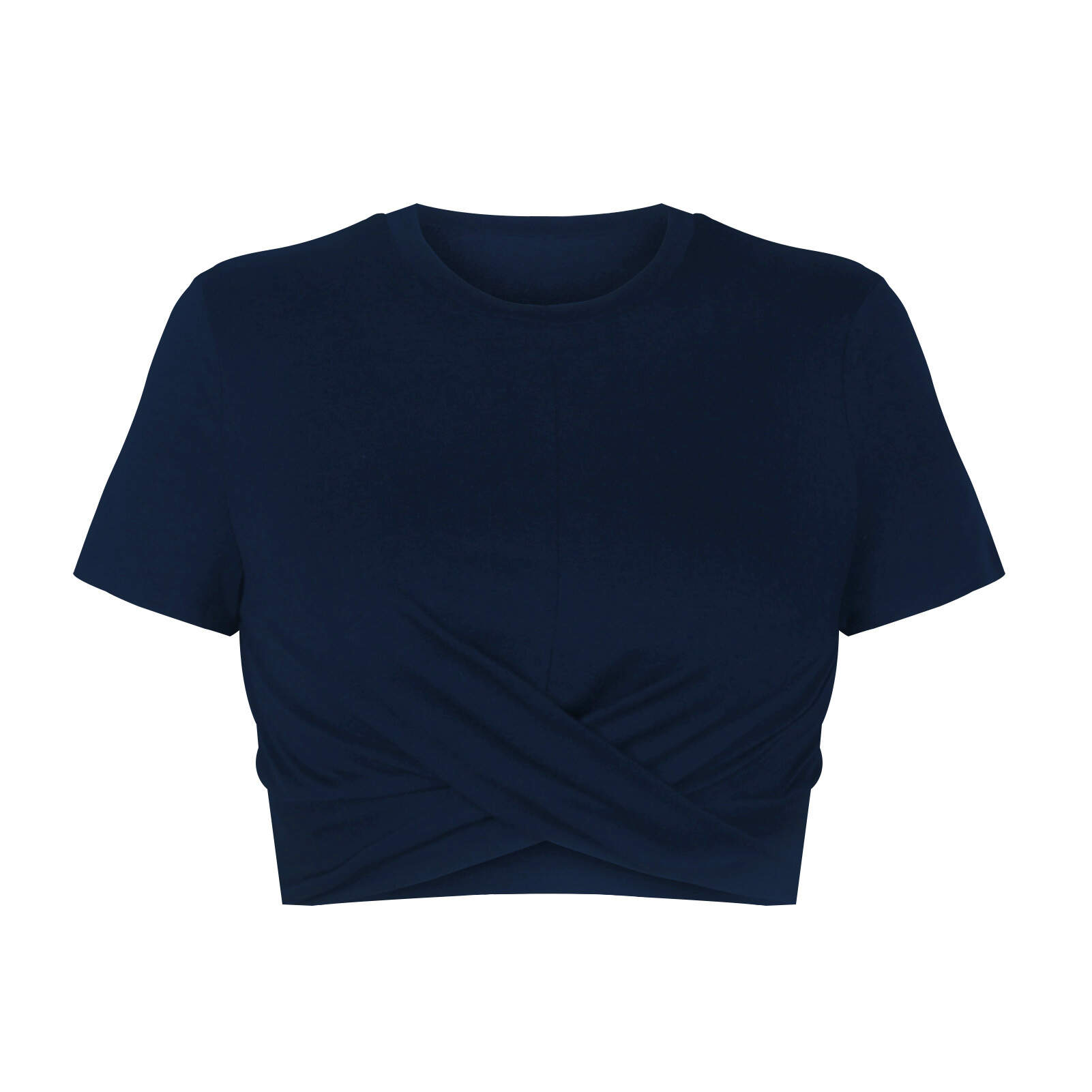 Crewneck slim-fit kinked ultra-short T-shirt