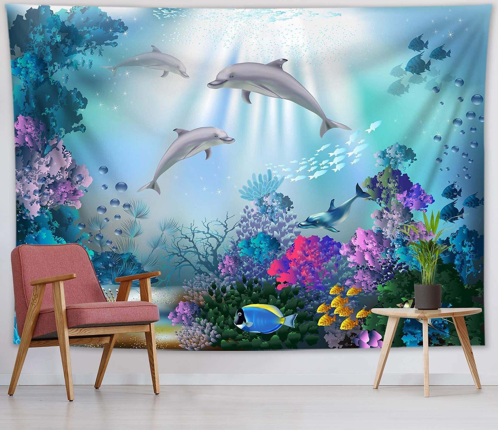 Dolphin Wall Tapestry Art Decor Photograph Backdrop