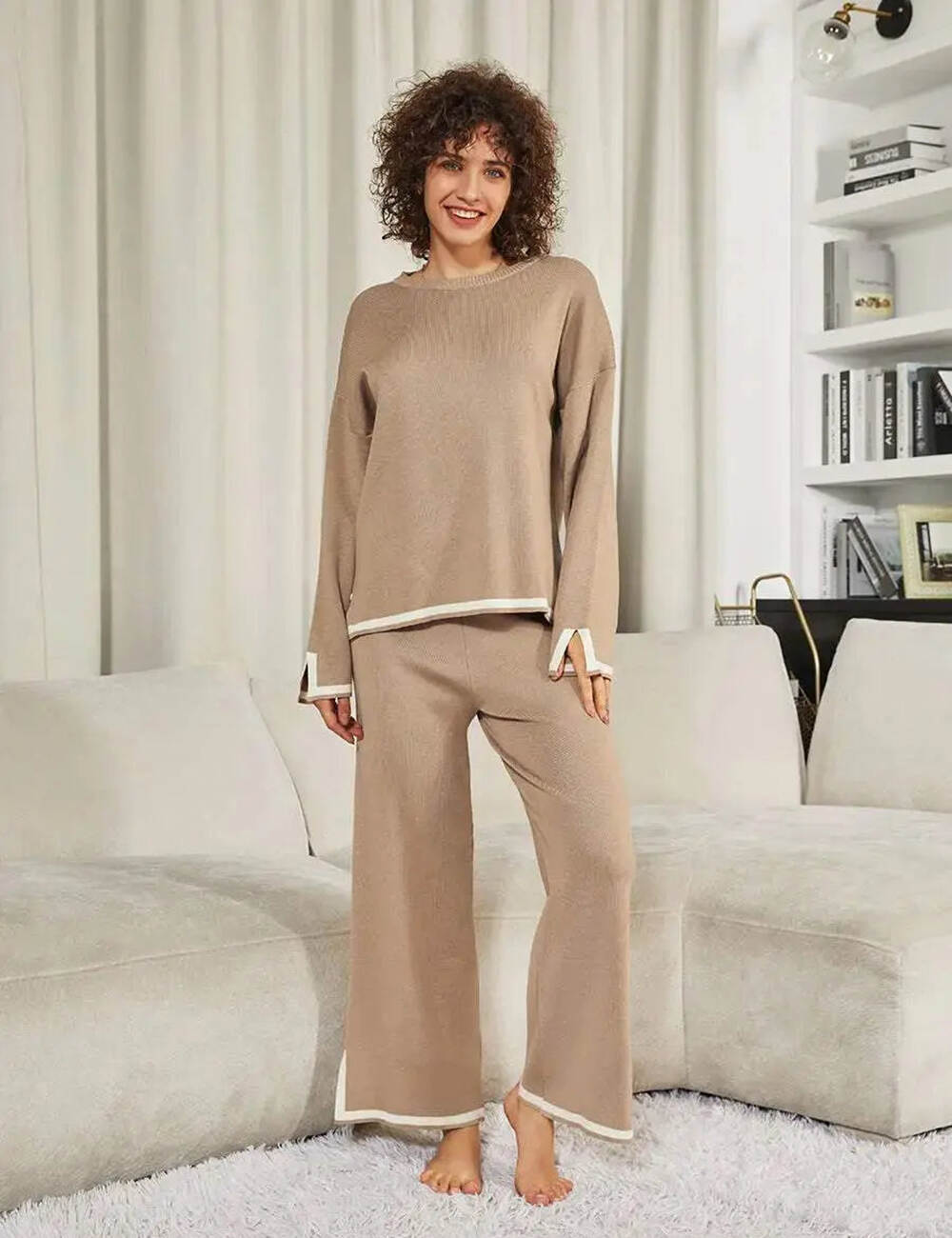 Hot Sale 50% Off- Classy Elastic Knit Lounge Set (Buy 2 Free Shipping)