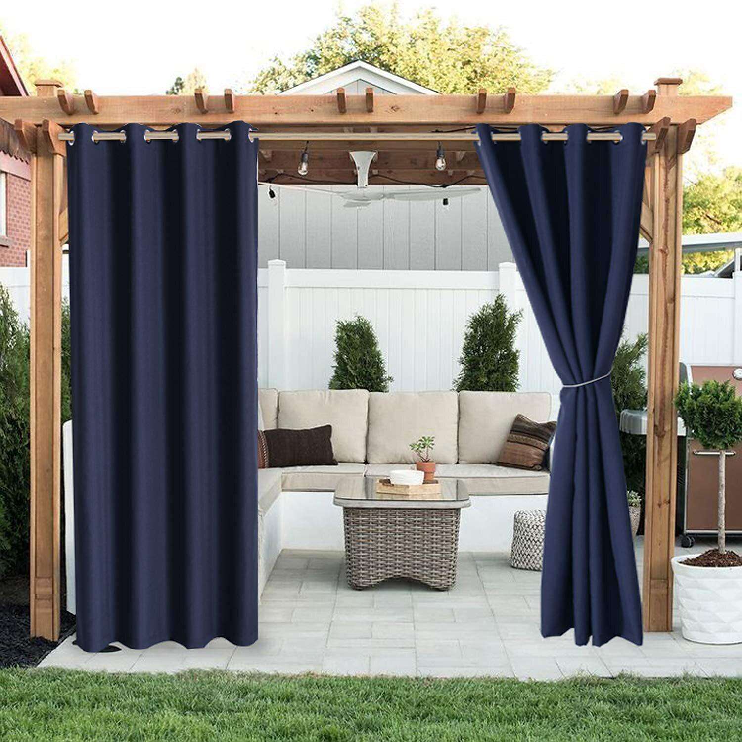 Waterproof Outdoor Curtain Privacy, Sliding Patio Sheer Curtain