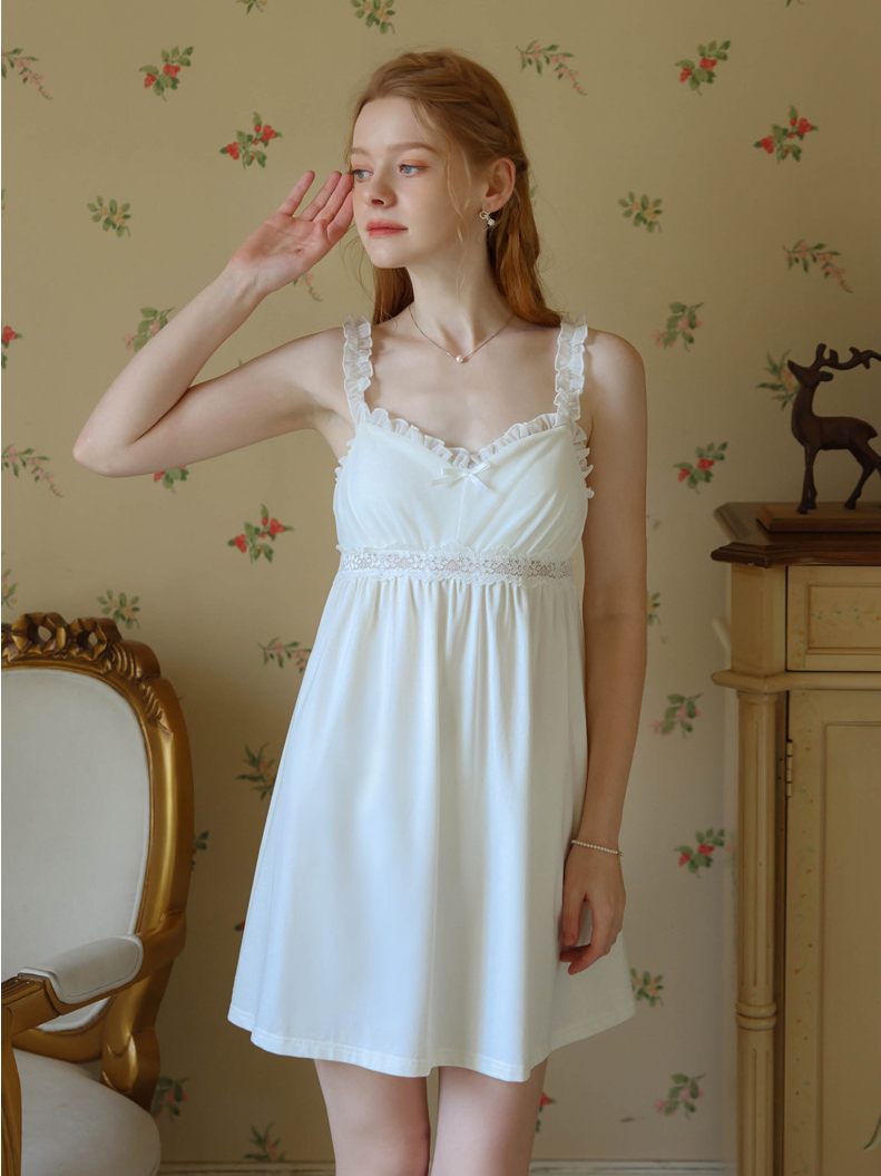 Party Cotton Spaghetti Loose Nightdress