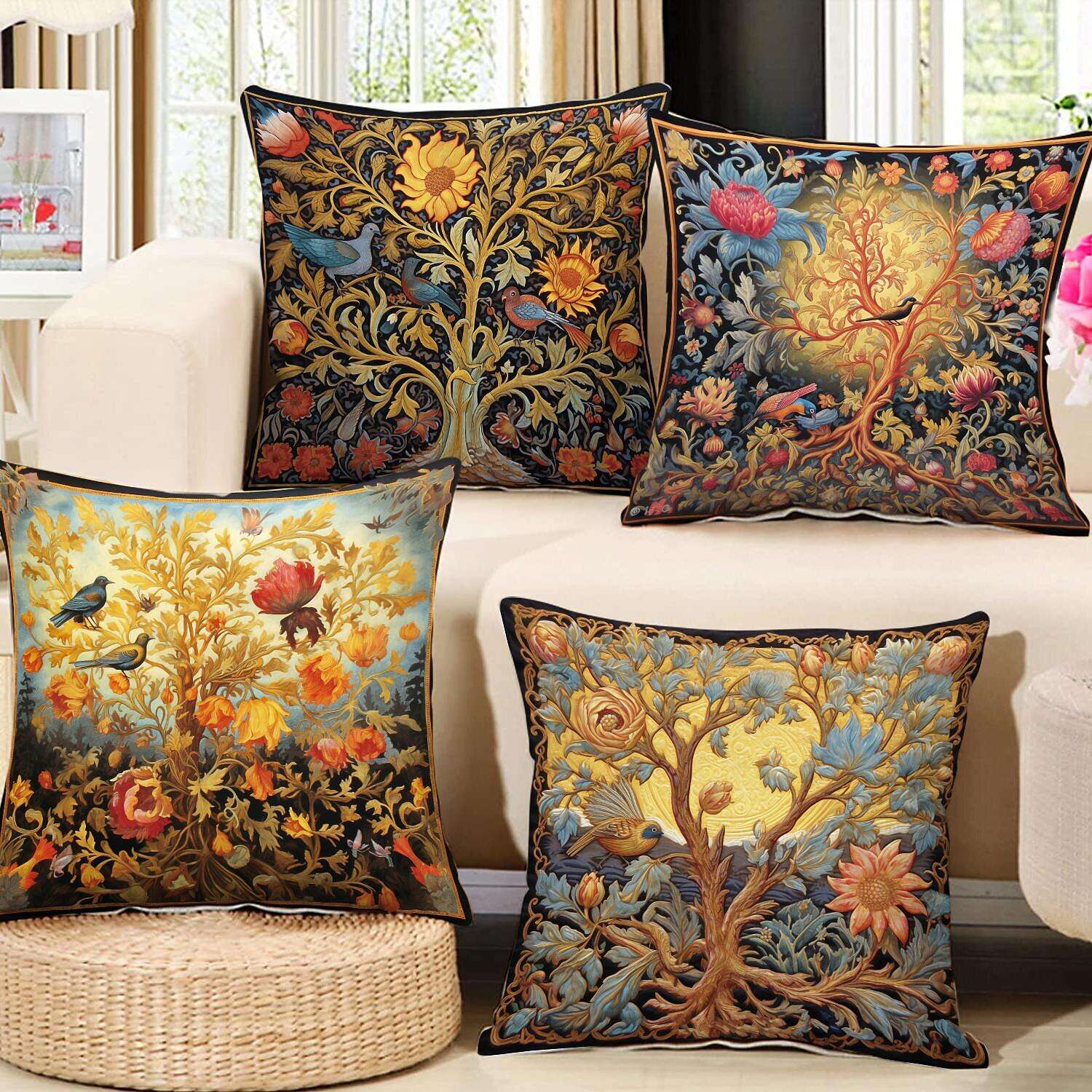 Tree of Life Double Side Pillow Cover 4PC Soft