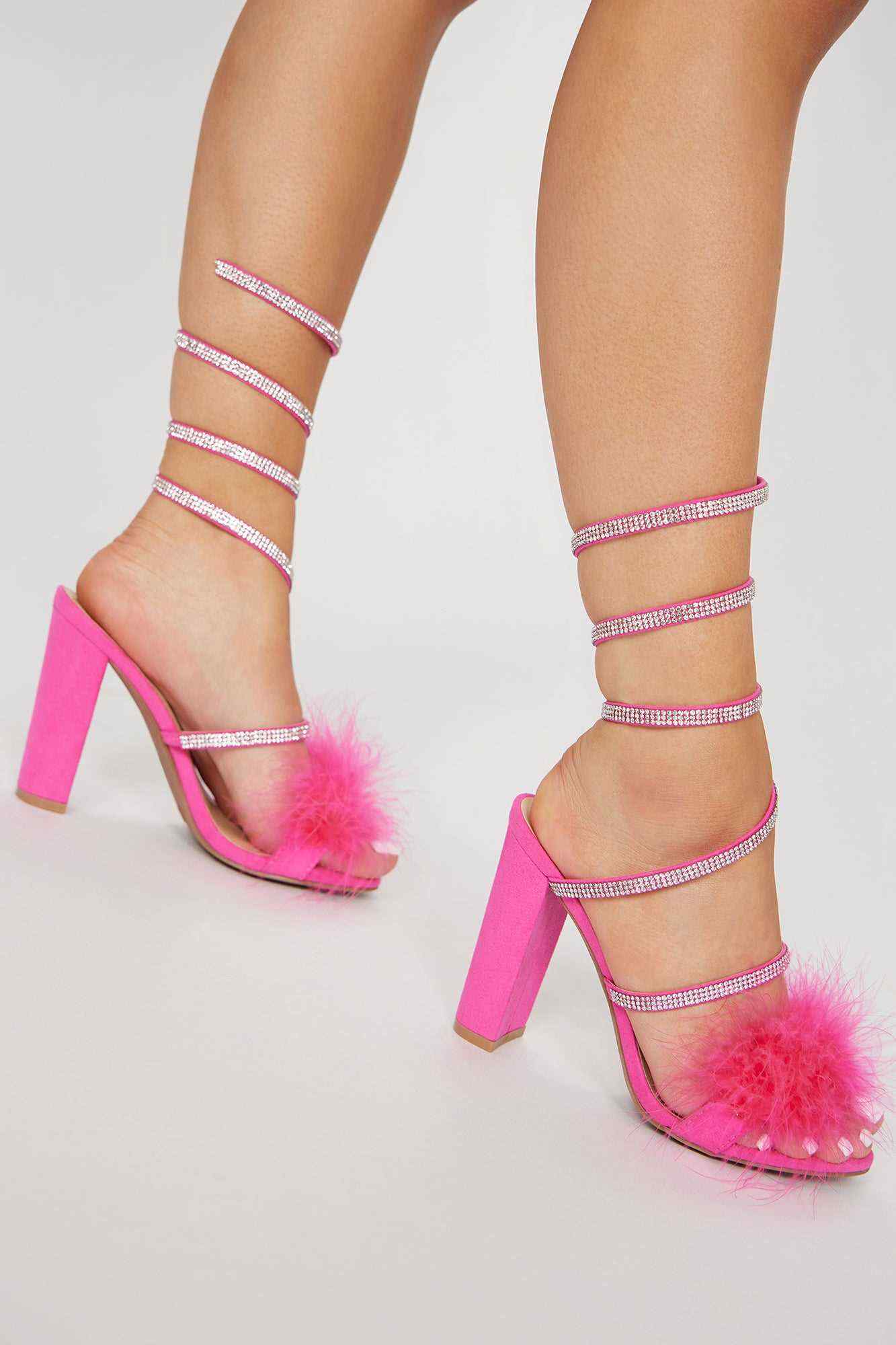 Analeah Heeled Sandals   Hot Pink