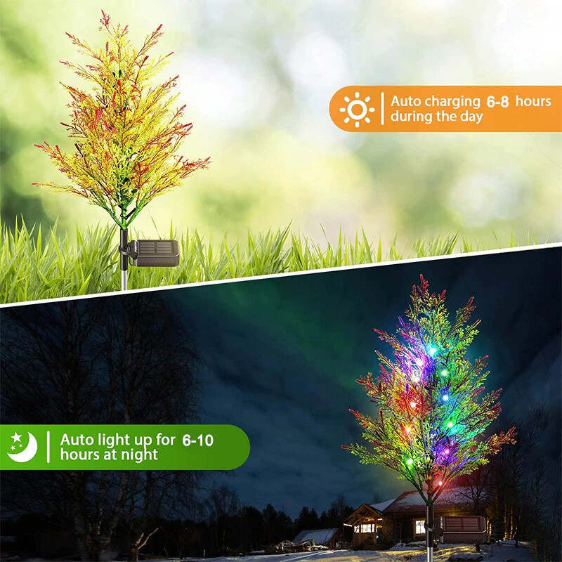 Solar Christmas LED Colored Pine and Cypress Tree Light