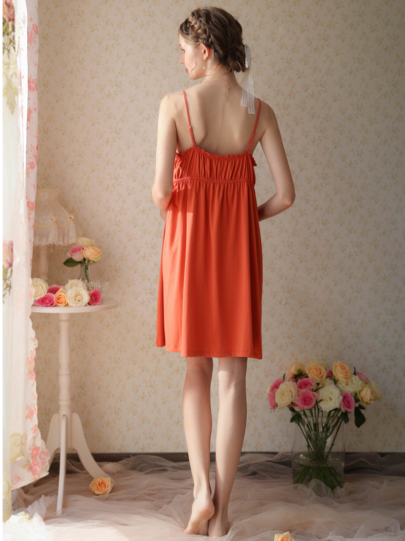 Cotton Simple V Neck Nightdress