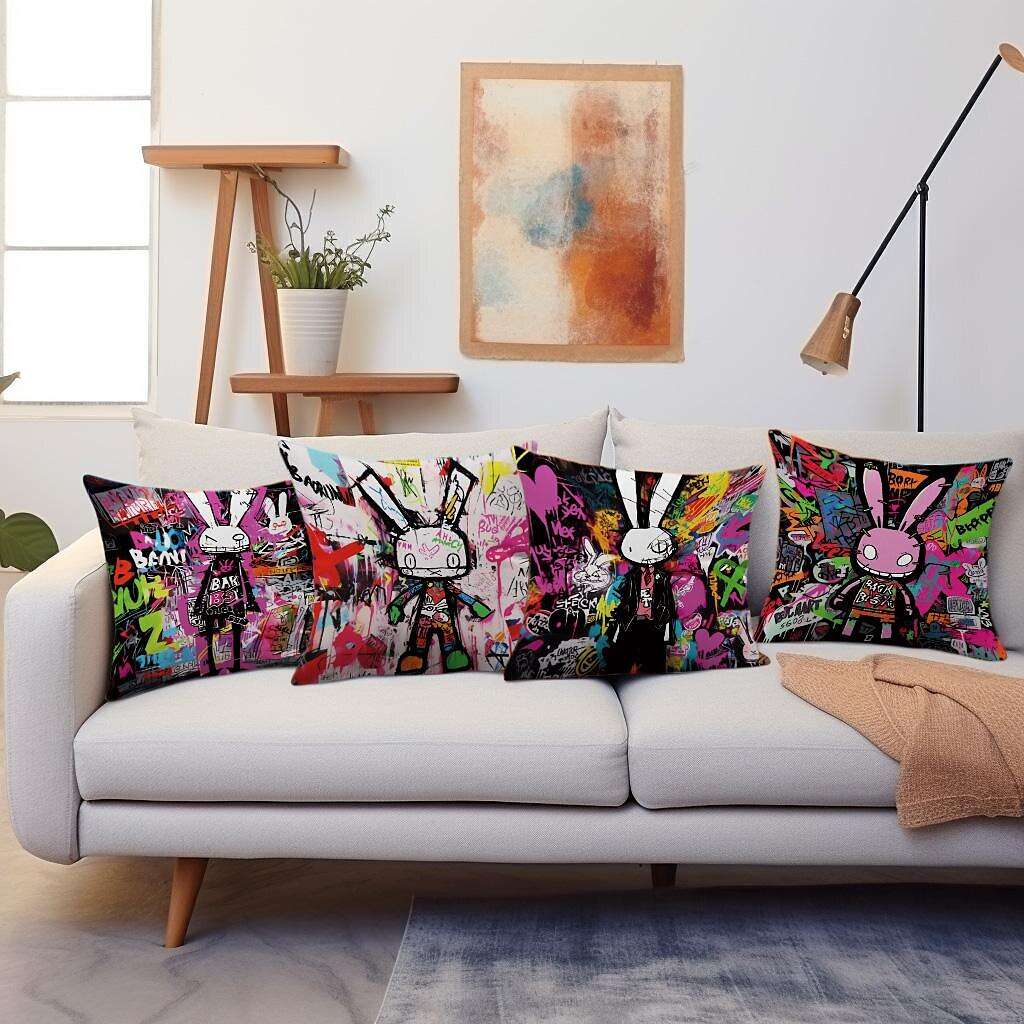 Graffiti Rabbit Pillow Cover 1PC