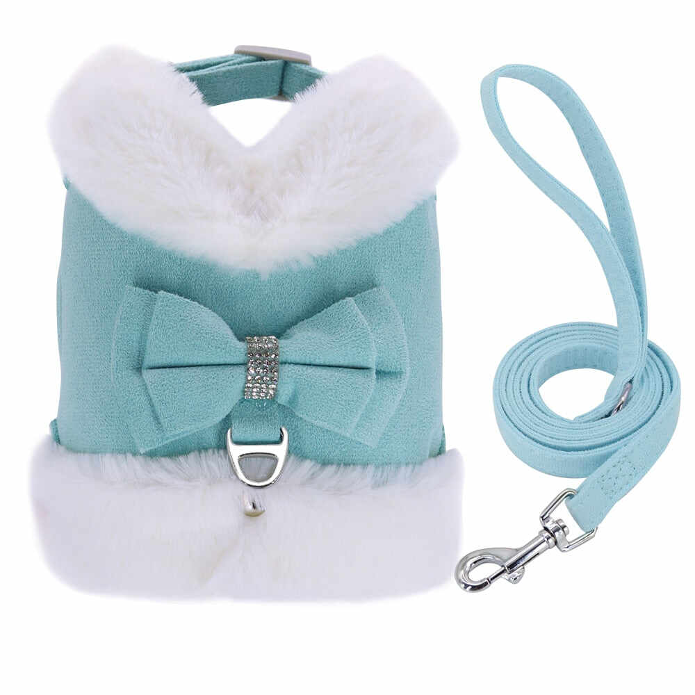 Cute Chihuahua Yorkie Dog Cat Harness Leash Set Warm Winter