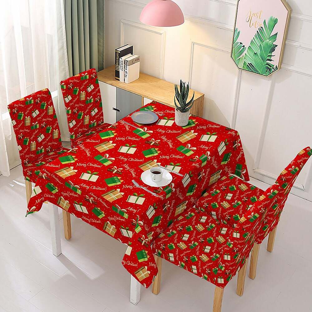 Christmas Decoration Tablecloth Elastic One-piece Chair Cover