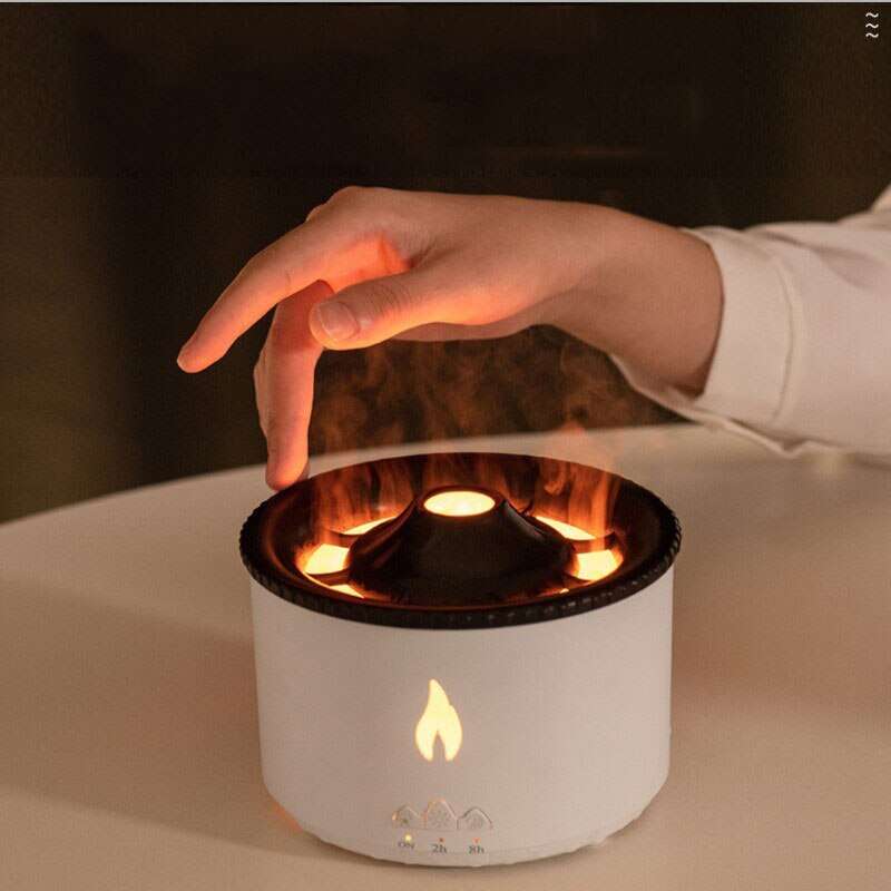 Xiaomi Volcanic Flame Aroma Diffuser Essential Oil Lamp Portable Air Humidifier Night Light Jellyfish Decompression Simulation