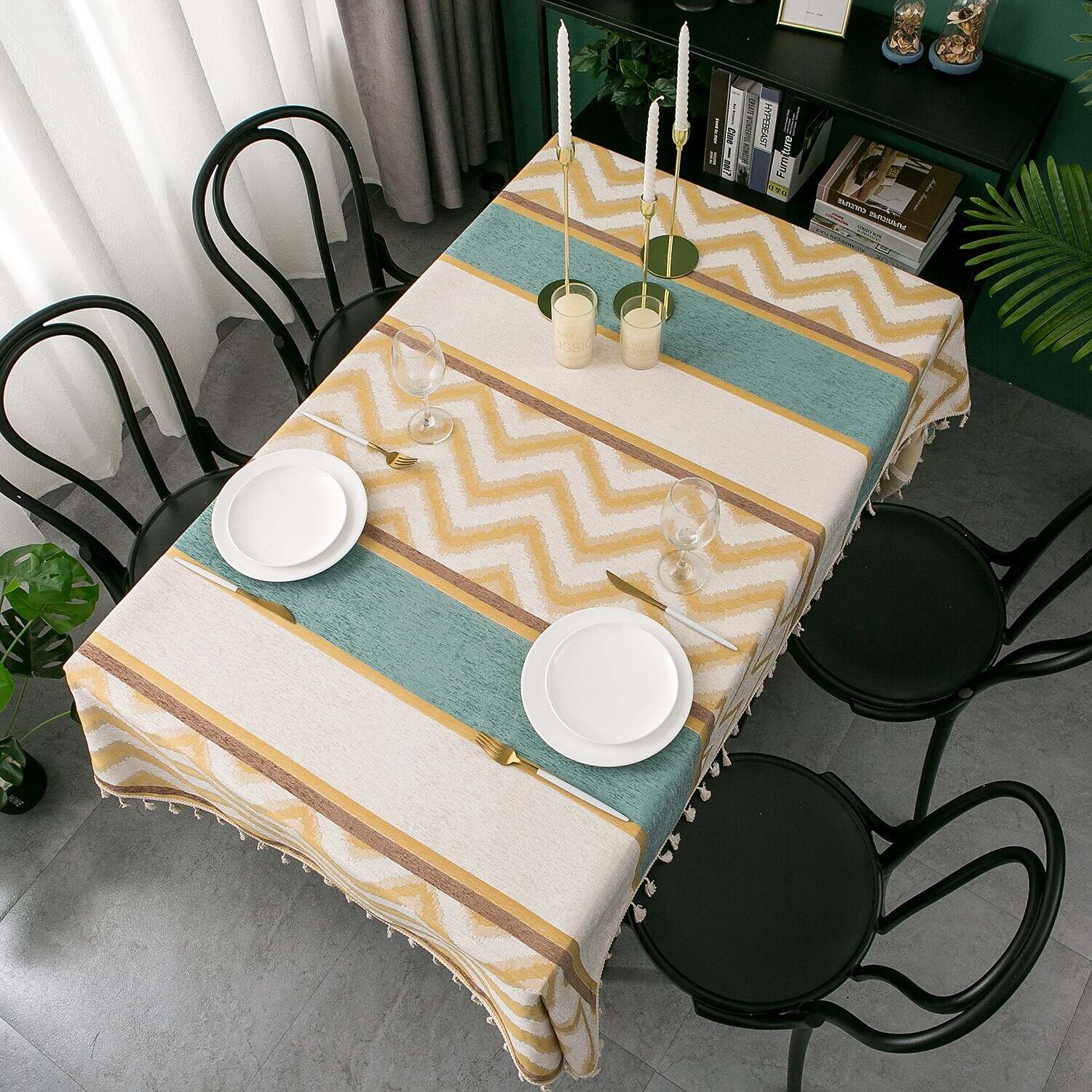 Farmhouse Style Tablecloth Cotton Linen Rectangle Table Cloths