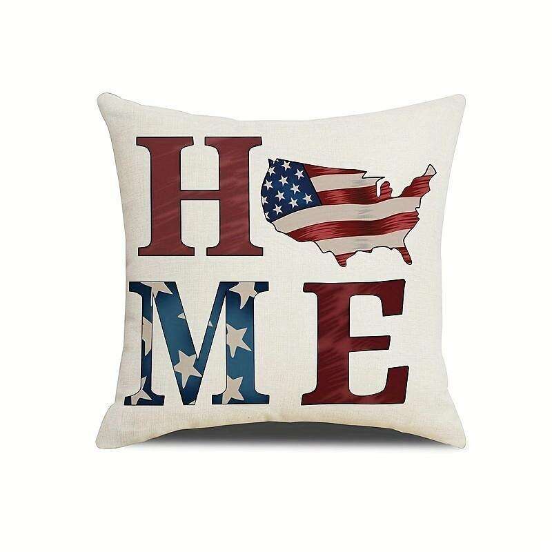 Independence Day Double Side Pillow Cover 4PC Soft Decorative Square Cushion Case Pillowcase for Bedroom Livingroom Sofa Couch Chair