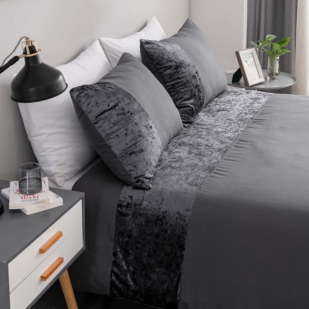 Grey Duvet Cover Set Quilt Bedding Sets Comforter Cover