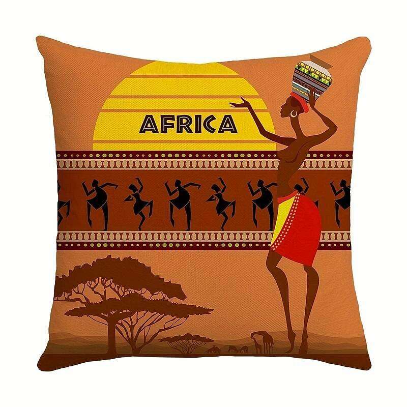 African Women Double Side Pillow Cover 4PC Soft