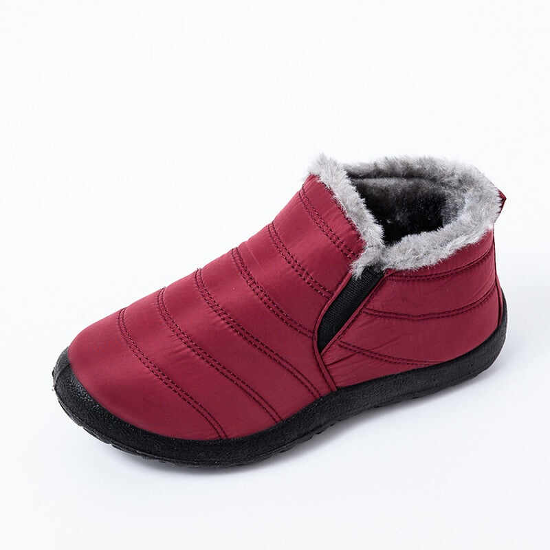 Flat winter boots, waterproof outdoor for women, warm and non-slip