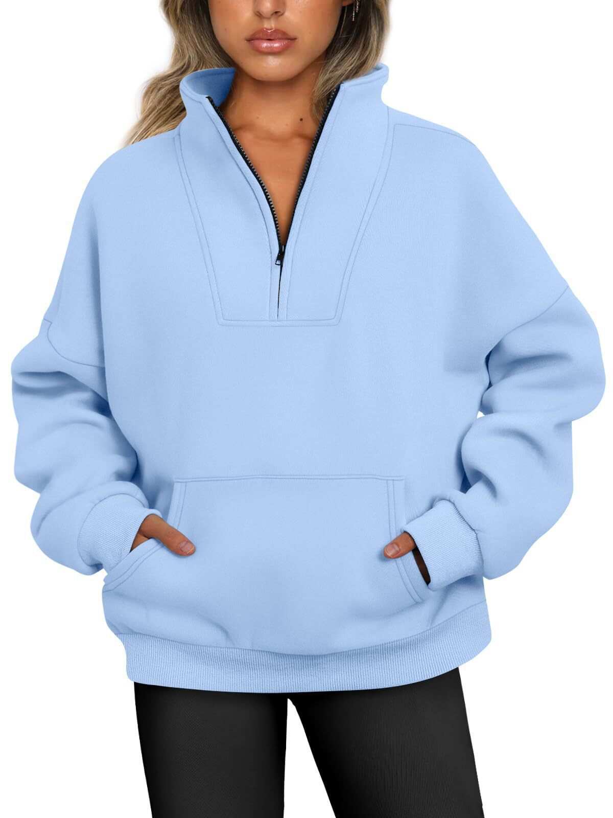 New arrival 50% Off- Half Zip Pullover Sweatshirts Quarter Zip Oversized Hoodies