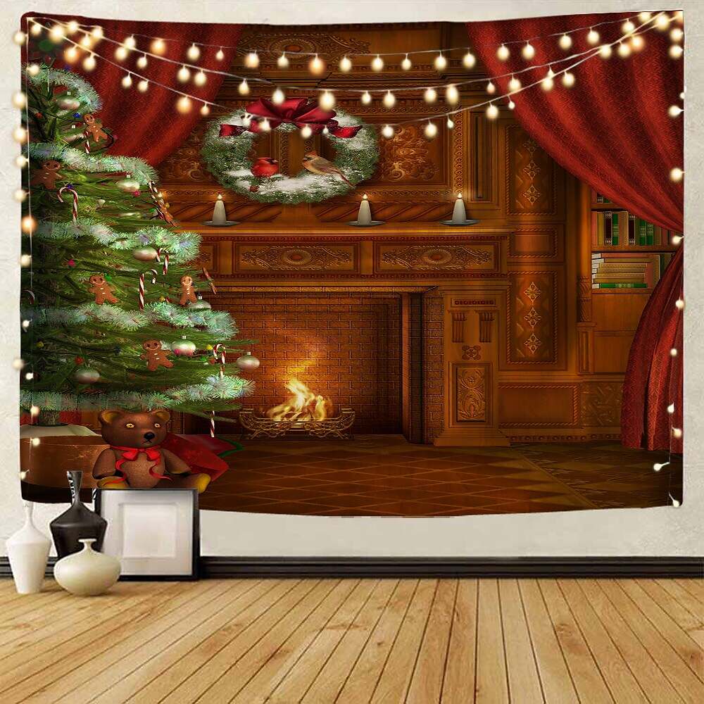 Christmas Santa Claus Holiday Party Wall Tapestry Art Decor