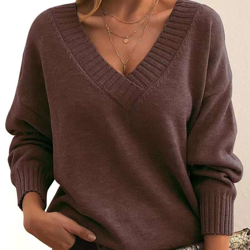 Loose V-neck casual all-match sweater