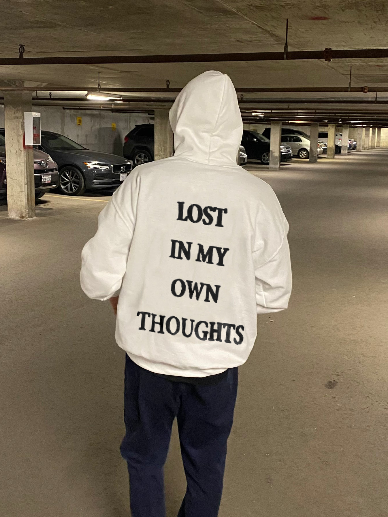 Lost In My Own Thoughts Print Causal Hoodie