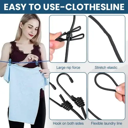 (🔥Last Day Promotion-49% OFF) Portable Clothesline for Camping/Backyard/RV