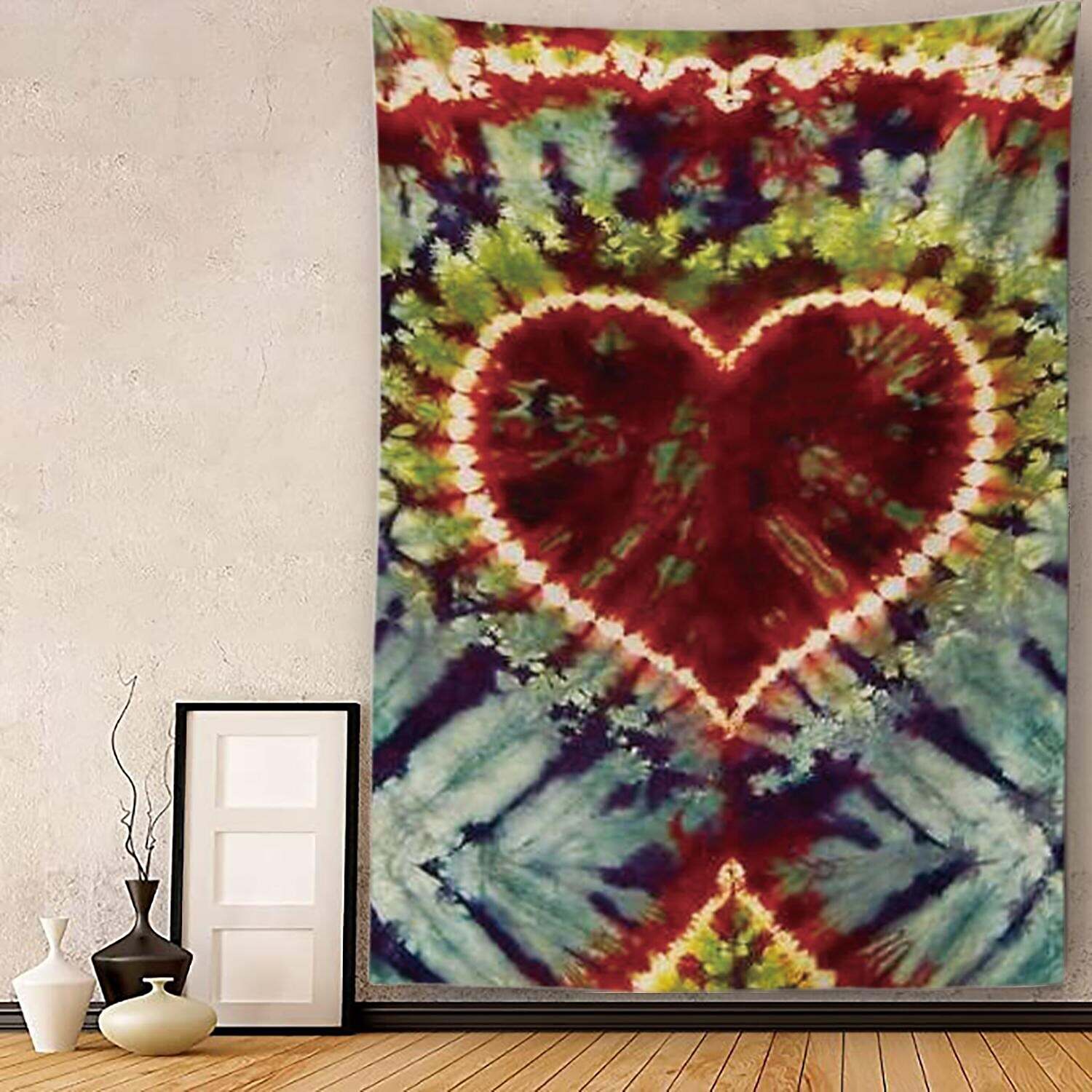 Red Heart Wall Tapestry Art Decor Photograph Backdrop